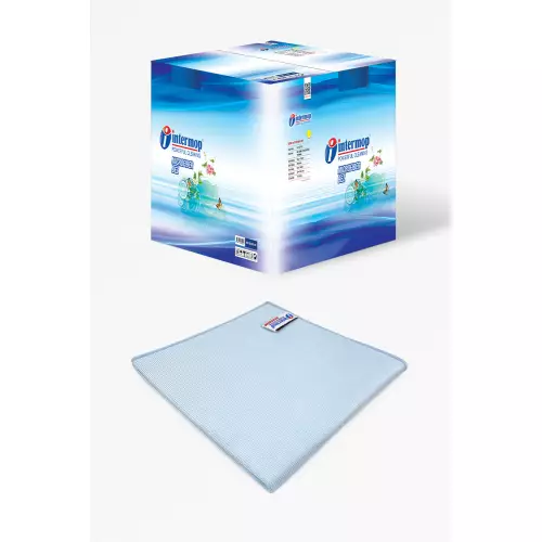 Intermop Mikrofiber Cam Bezi Mavi 40x40cm (250 Adet)