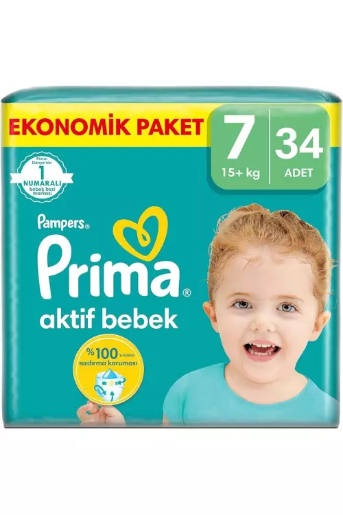 Prima Bebek Bezi Aktif 7 Numara 34 Adet