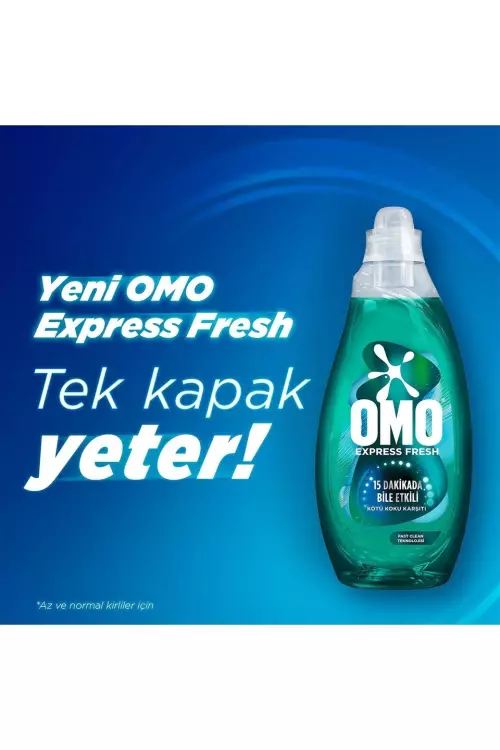 Omo Express Fresh Kötü Koku Karşıtı Beyaz ve Renkliler Sıvı Çamaşır Deterjanı 1480 ml