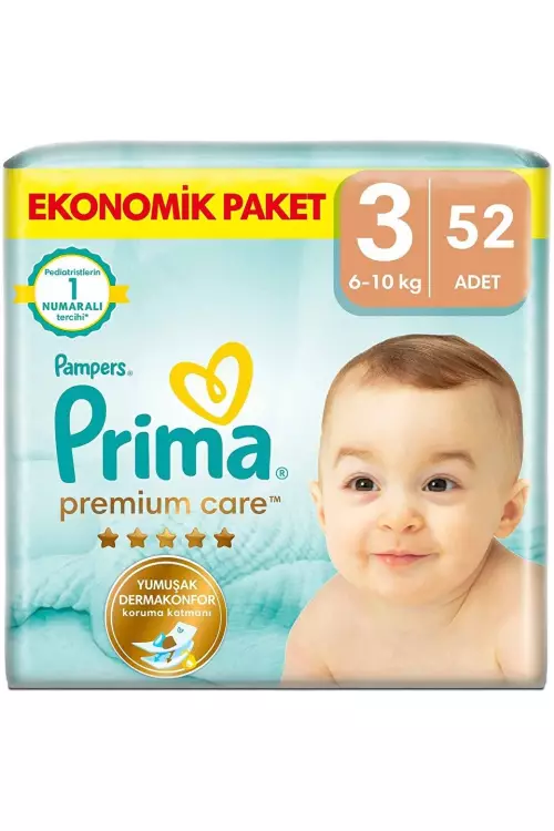 Prima Bebek Bezi Premium Care 3 Numara 52 Adet