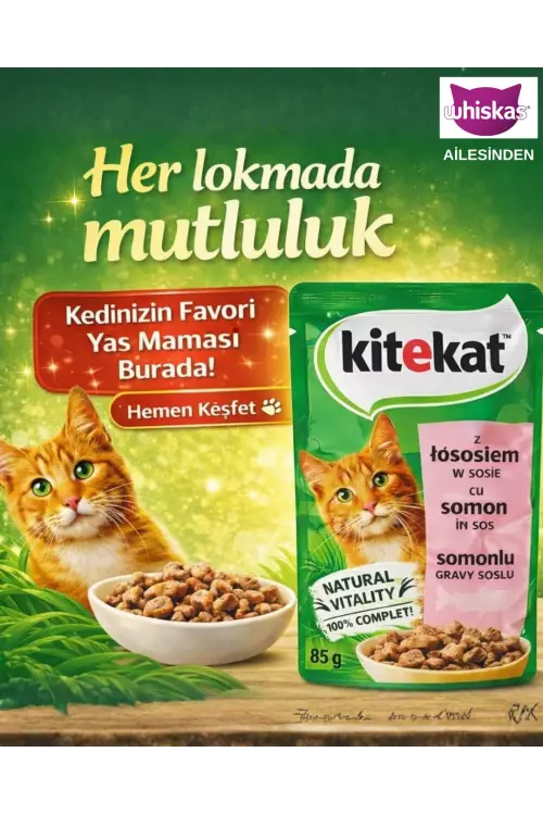 Kitekat Yaş Kedi Maması Somon Etli 85 gr x 28 Adet