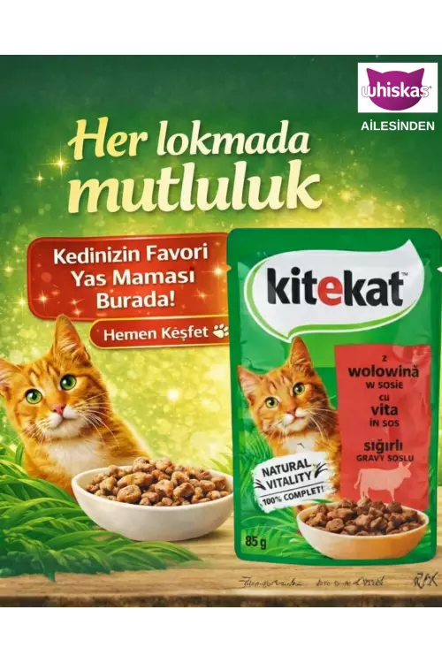 Kitekat Yaş Kedi Maması Sığır Etli 85 gr x 28 Adet