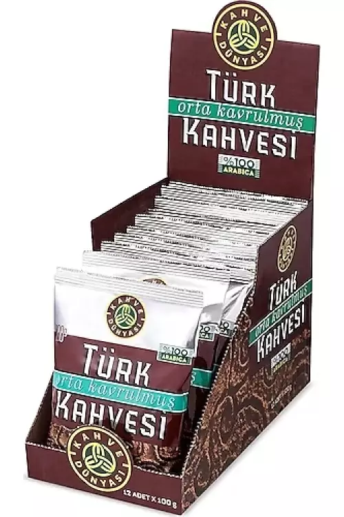 Kahve Dünyası Orta Kavrulmuş Türk Kahvesi 100 gr 12'li Paket